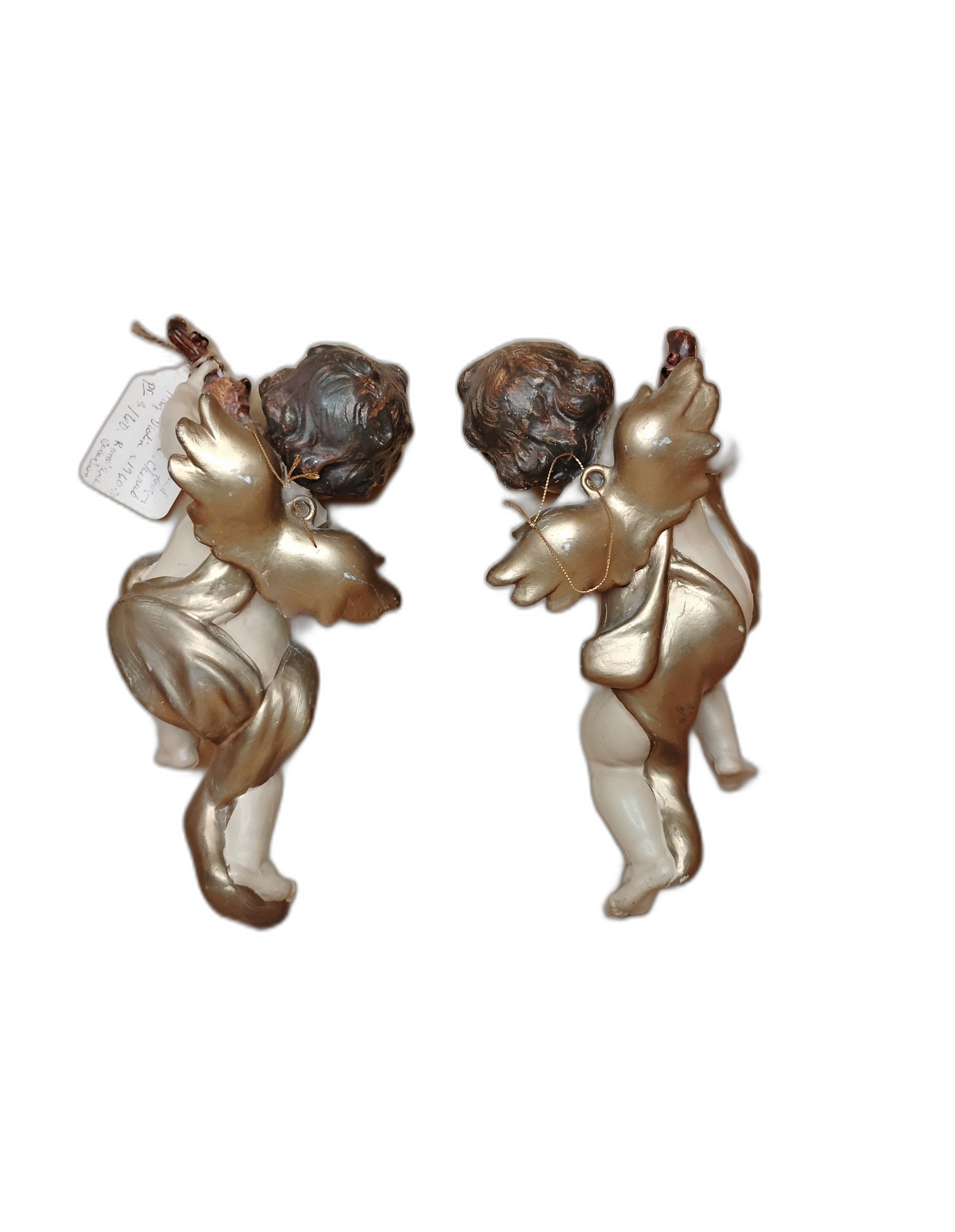 Vintage Cherub Angel Wall Hanging Ornaments - Pair,lg,11"