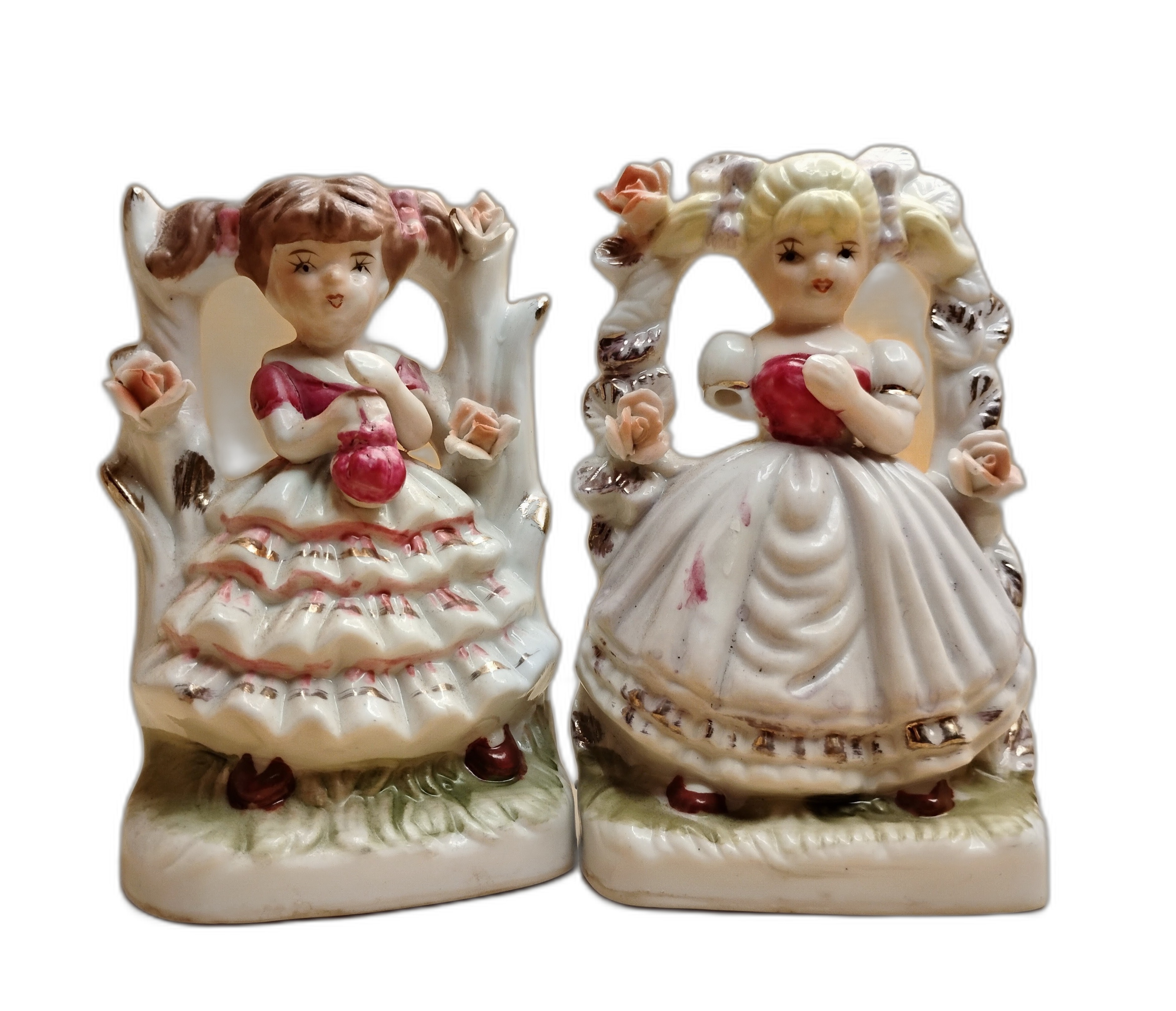 Vintage Porcelain Girl Figurines Pair