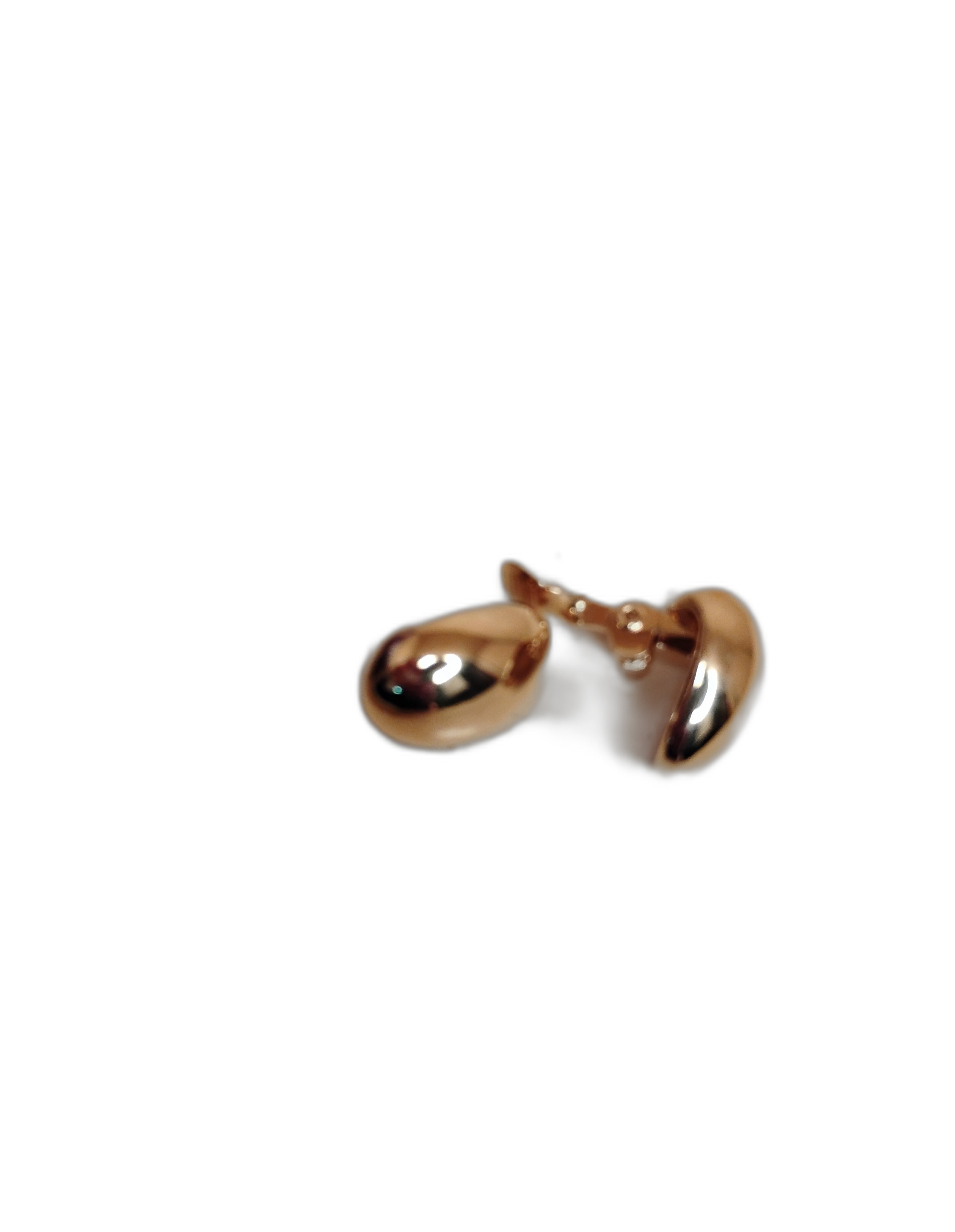 Gold Tone Teardrop Earrings with Black Enamel