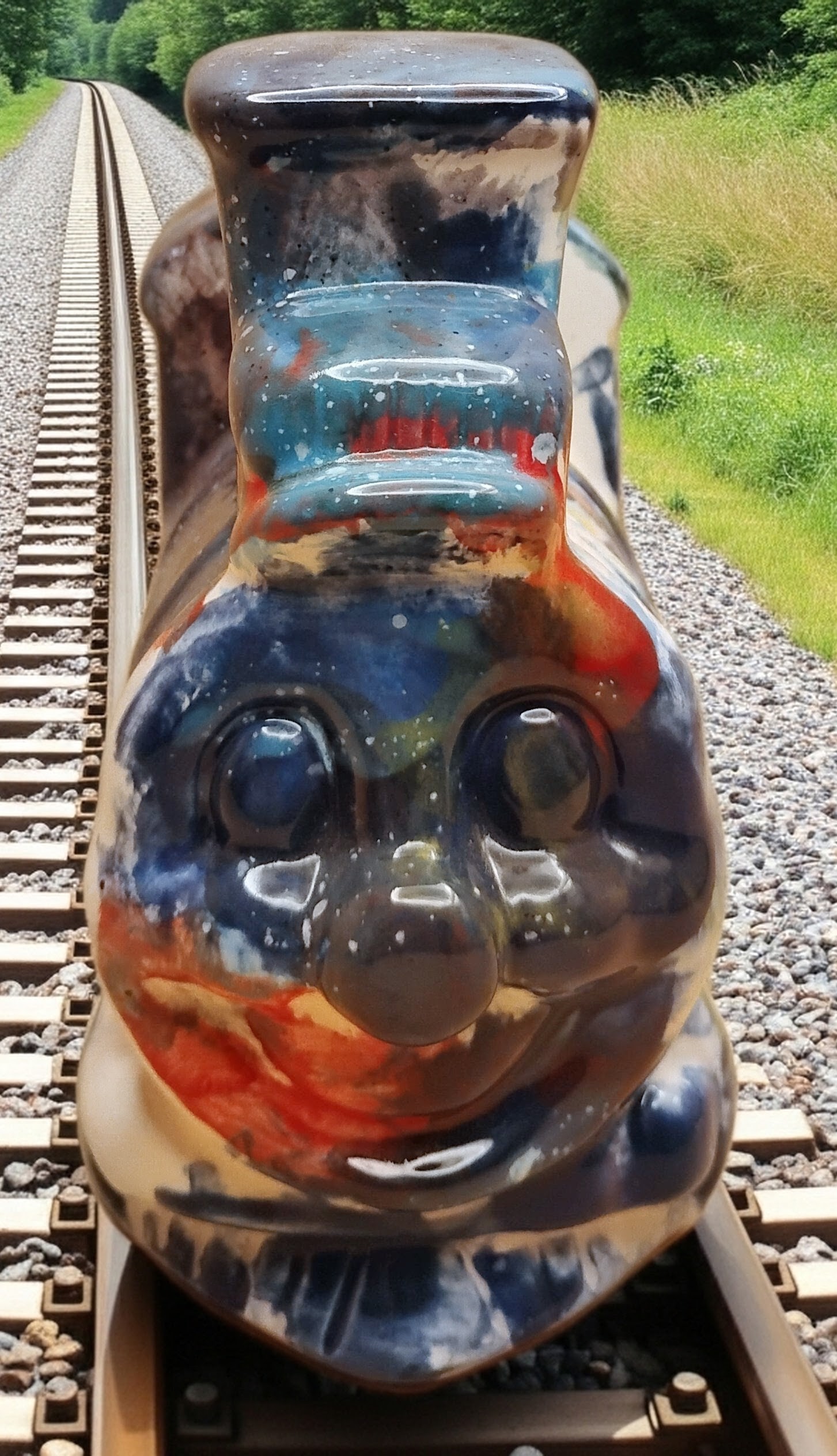 Vintage Ceramic Train Piggy Bank